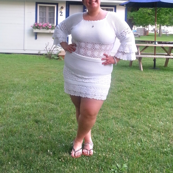 ASOS Crochet White Dress - Off Shoulder - Picture 12 of 12